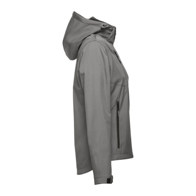 THC ZAGREB WOMEN. Women's softshell jacket with detachable hood and rounded back hem